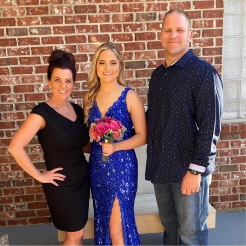 Ramsie with Dad and Kristi for HOCO 2021